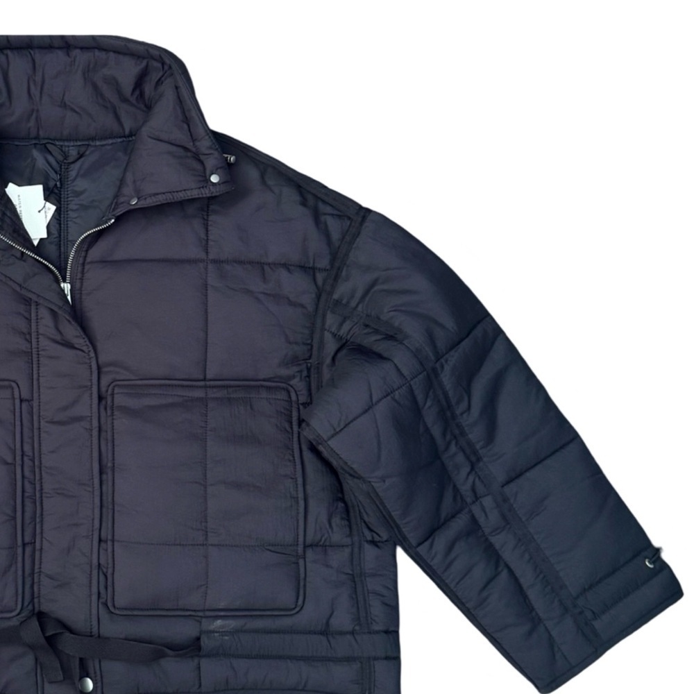ZARA • Black Puffer Water Repellent Anorak ZW Collection Jacket Coat - Picture 9 of 12